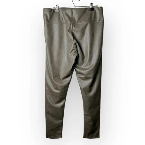 7 For All Mankind Grey  Vegan Leather Leggings - Picture 3 of 7
